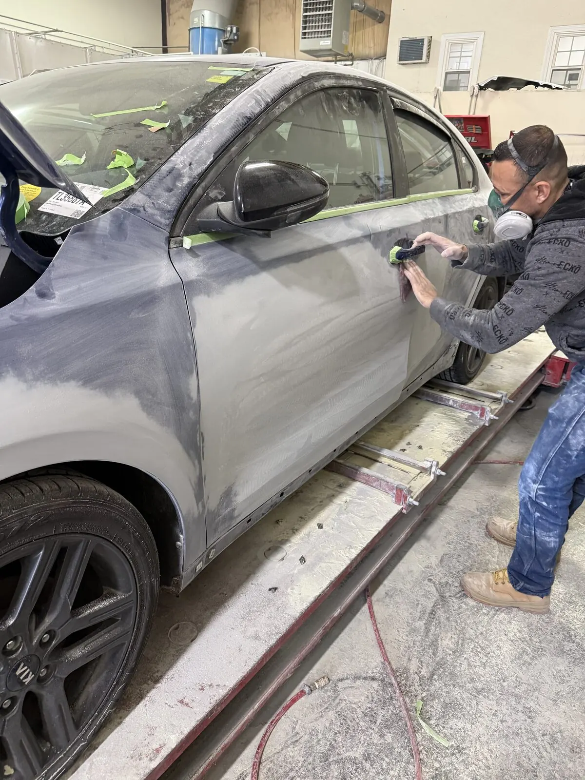 Checking a mixed paint color against the vehicle for an exact match