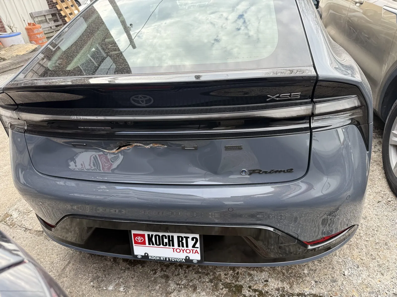 Repaired vehicle with new panel fitment and even panel gaps